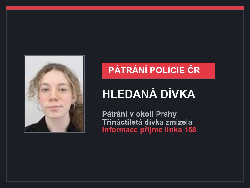 Dramatické pátrání v okolí Prahy: Třináctiletá dívka zmizela cestou do dětského centra